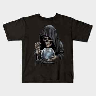 Gothic Grim Reaper Crystal Ball Kids T-Shirt